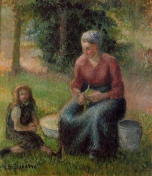 卡米耶 畢沙羅 Peasant Woman and Her Daughter, Eragny